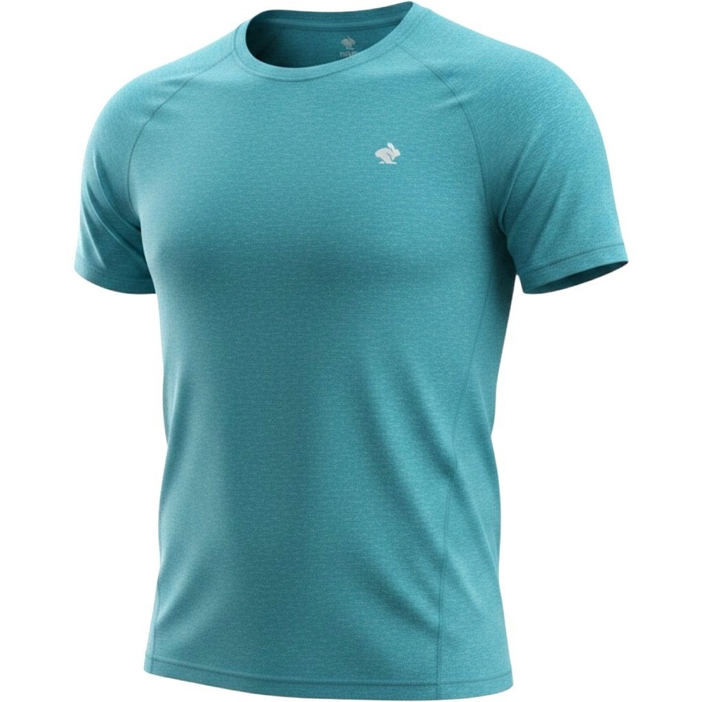 Rabbit EZ Tee Running Shirt Mens XXL Teal Green Heather Performance Short Sleeve